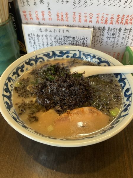 「いわのりラーメン」@がんこや かるがんラーメン 千代田本店の写真