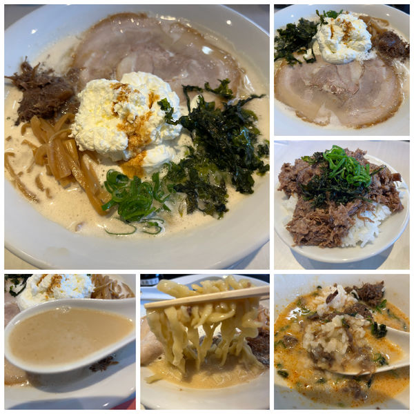 「牛白湯likeカプチーノ950円 牛すじ肉めし400円」@Ramen TOKUYAMAの写真