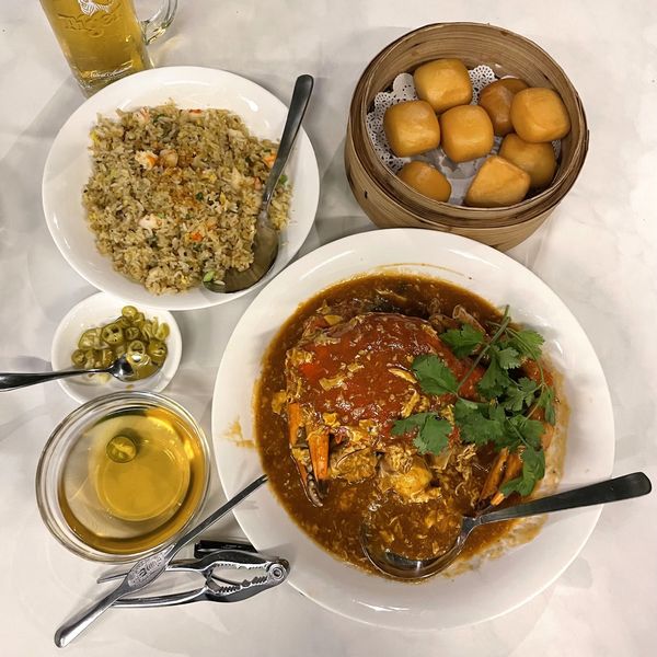 「SEAFOOD FRIED RICE＆CHILLI CRAB」@PALM BEACH SEAFOOD RESTAURANTの写真