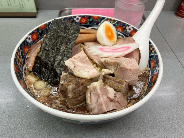 「醤油拉麺　角切チャーシュー」@玉川大盛軒の写真