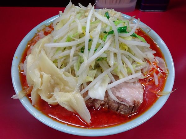 「小ラーメン（830円）＋灼熱ラーメンツナたまFIREFIRE」@ラーメン二郎 中山駅前店の写真