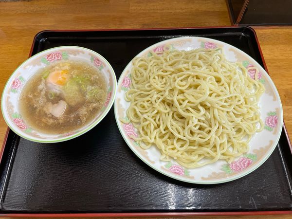 「つけ麺生玉子入り中盛」@丸長 つくば店の写真