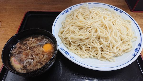 「つけ麺 生玉子入り 超特大   1050円」@丸長 つくば店の写真