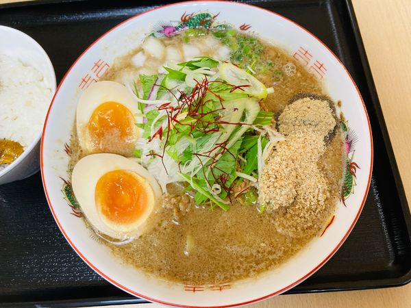 「【限定】濃厚ニボタンタン麺＋味玉＋ミニカレーライス」@千極煮干 アネックスの写真