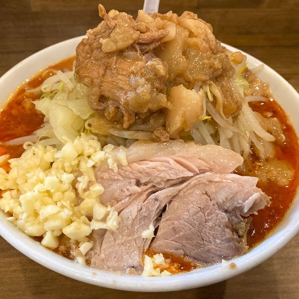 「ラーメン 1,050円 ＋ 50円（辛いラーメンに変更）」@男気らーめん アカギの写真