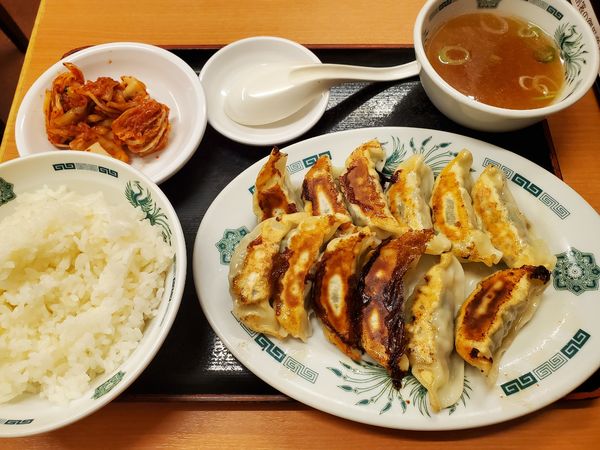「Ｗ餃子定食・キムチ」@日高屋 石川町店の写真