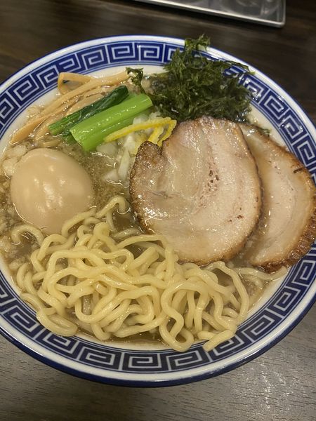 「烏賊背脂煮干味玉中華そば+和え玉 1010+200」@錦糸町中華そば さん式の写真