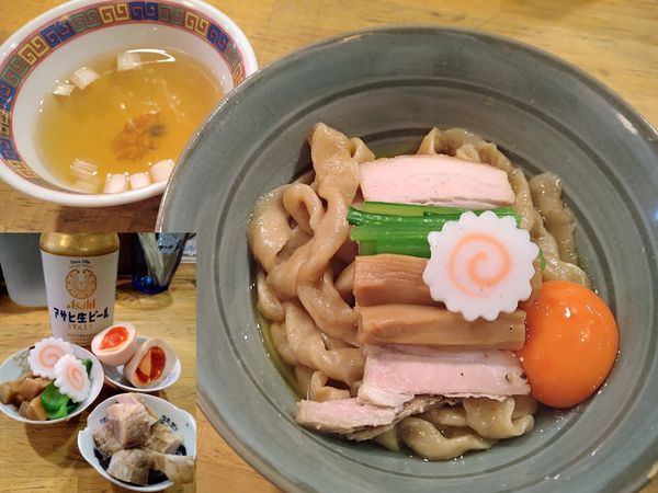 「油そば￥950＋麦酒￥350＋ツマミ￥400＝￥1700」@だしと麺 遊泳の写真