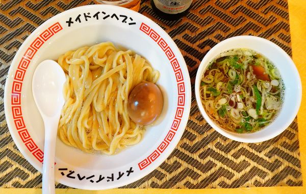 「艶つけ麺＋味玉＋スーパードライ（小瓶）」@メイドインヘブンの写真