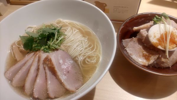 「鴨そば(1250円税込)＋パリ丼(350円税込)」@支那そば まるこうの写真