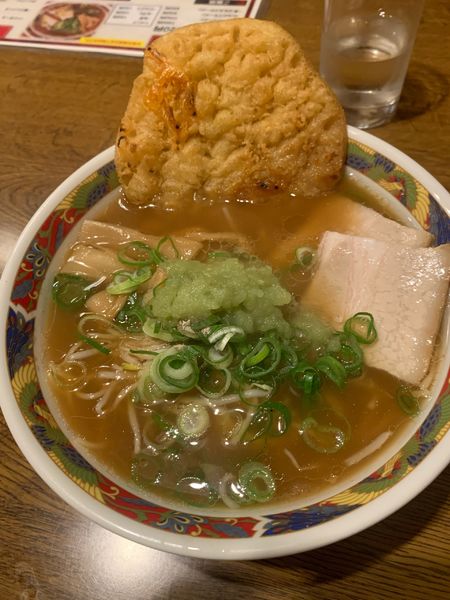 「ニンニクラーメン 天ぷらTP」@中華そば 千番の写真