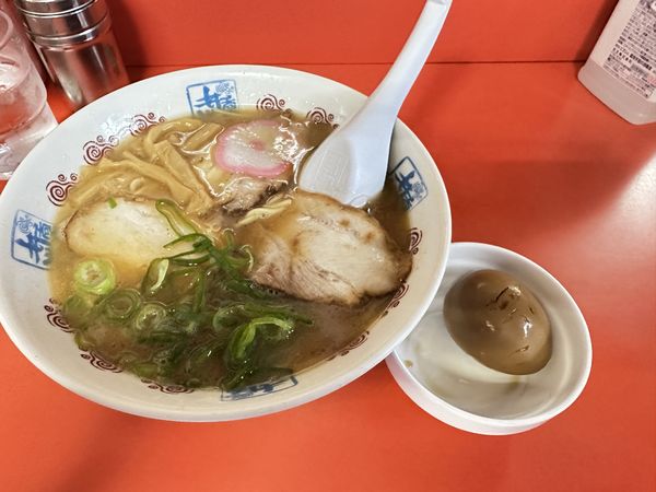 「中華そば、味付煮卵、早すし」@井出商店の写真