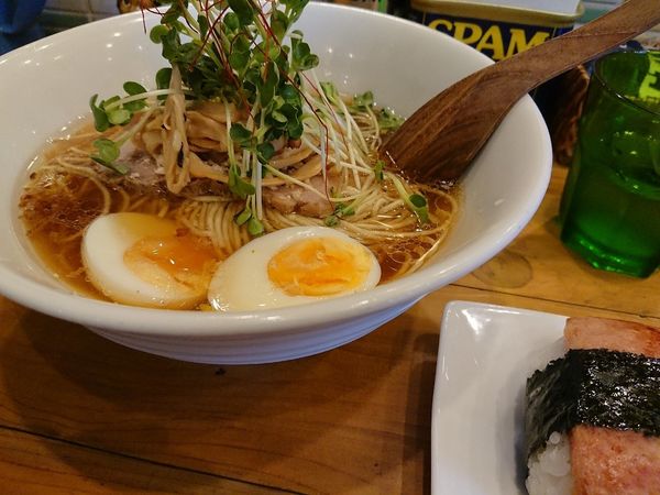 「醤油SOBA スパムセット」@麺屋 Hulu-luの写真