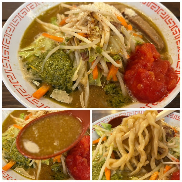 「【限定】ペストアッラジェノベーゼミソスープヌードル800円」@GURU GURU SIROHEBI NOODLEの写真