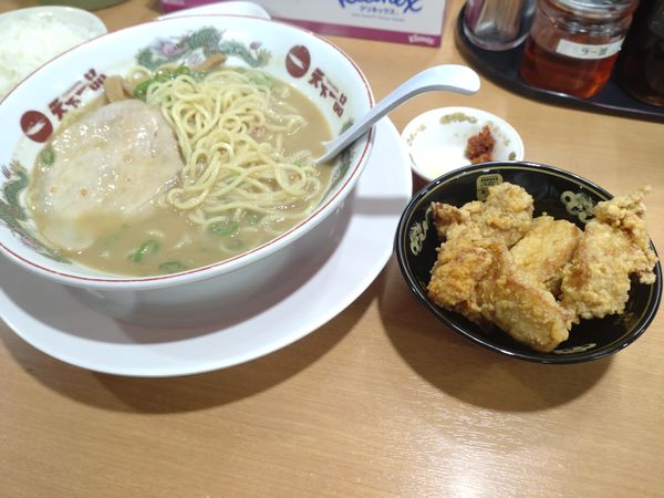 「こってりラーメン　こってり唐揚げ定食」@天下一品 宇都宮店の写真