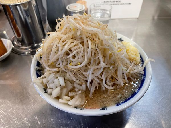 「ラーメン野菜多めニンニク+魚粉」@ラーメン大 堀切店の写真