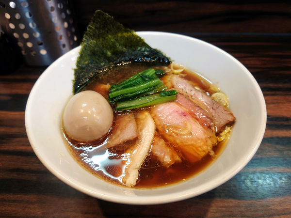 「限定 白河風中華そば+肉増し」@中華そば 梟の写真