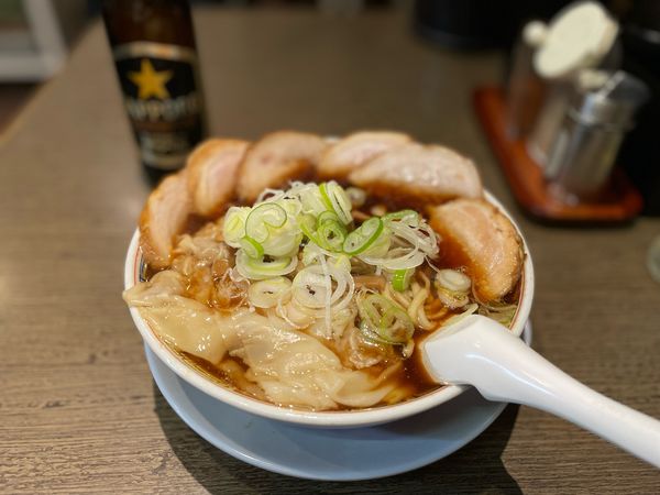 「肉中華そば¥1020、ワンタン¥170」@丸中華そばの写真