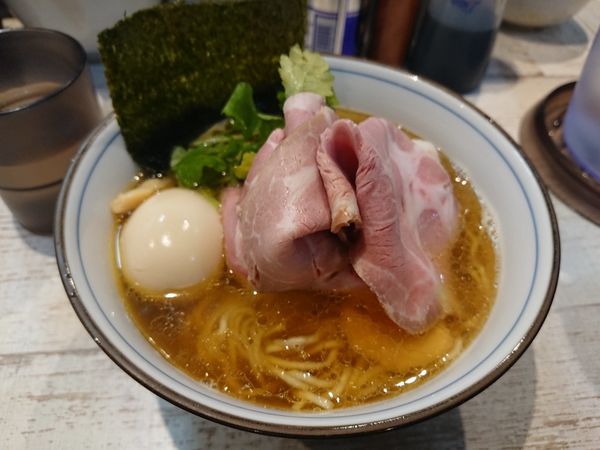 「特製煮干しそば淡口 地鶏の塩焼き丼」@中華そば 四つ葉の写真