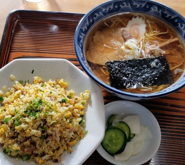 「Ａセット（ラーメン＆ミニチャーハン）６５０円」@東水の写真