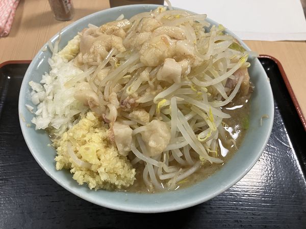 「らーめん（全部マシ）※ニンニク、油は少し」@らーめん 蓮の写真