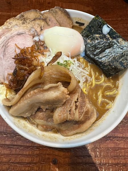 「濁りスープ　紅ズワイガニあん肝」@元祖一条流がんこラーメン たま館分店の写真