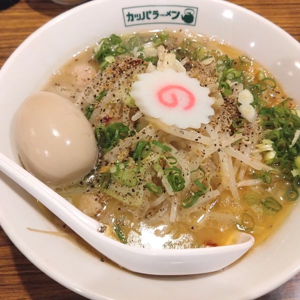 「シーフード(限定)味玉1000円、ビール500円」@らーめん カッパハウスの写真