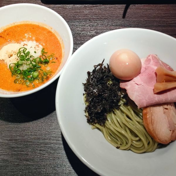 「限定 甘海老のベジポタつけ麺､味玉､玉ねぎ」@中華そば 十目一八食堂の写真