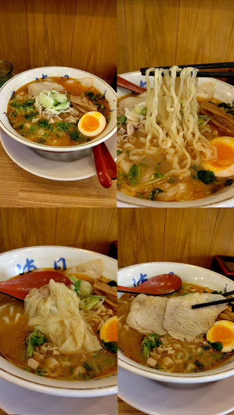 「『旨辛味噌ワンタンメン(¥1000)』を太麺&辛さ2で…」@ワンタンメンの満月 三鷹店の写真