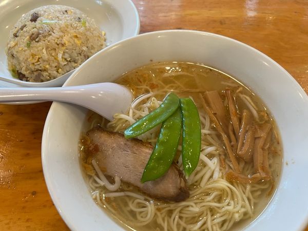 「炒飯＋塩ラーメン」@香湯ラーメン ちょろり 恵比寿店の写真