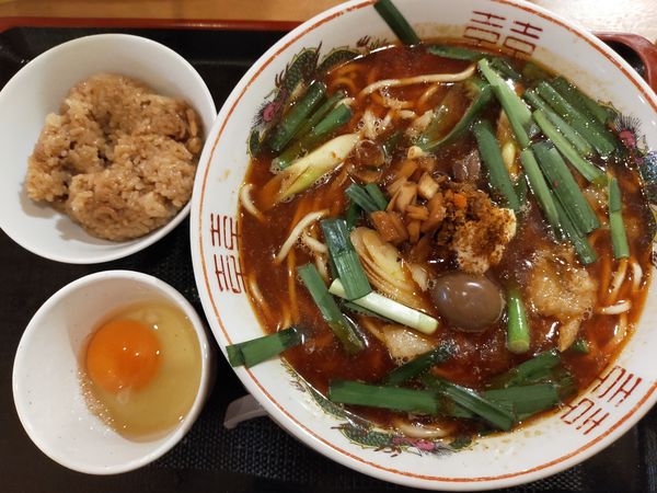 「激辛スタミナ鬼ぼし」@中華そば ひらこ屋 㐂ぼしの写真