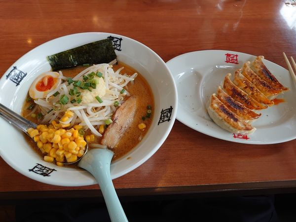 「味噌らーめん 餃子」@おおぎやラーメン 石原店の写真
