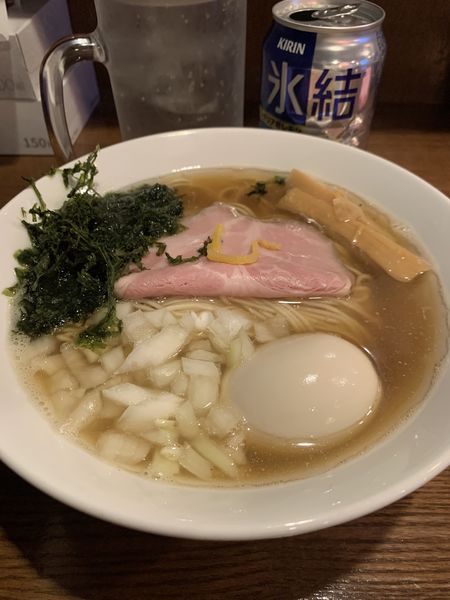 「煮干し中華そば＋味たま」@麺屋らんまるの写真