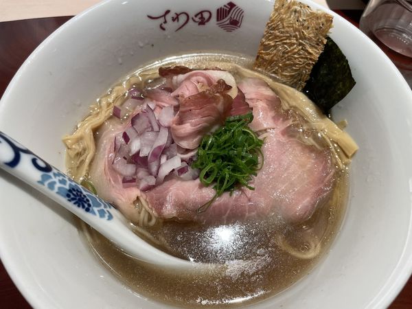 「炭火焼鯵煮干し 塩そば」@鴨そば さわ田 ヨドバシ横浜店の写真