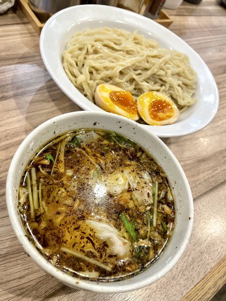 「塩つけ麺ワンタン￥1050＋味玉￥120」@くじら食堂 nonowa東小金井店の写真