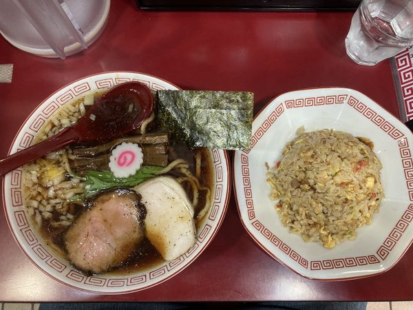 「あっさり中華そば(醤油)+半チャーハン」@亀有中華そば 水しまの写真