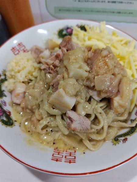 「限定F(F系カルボナーラ)小(300g)＋チーズ」@ハイパーファットンの写真