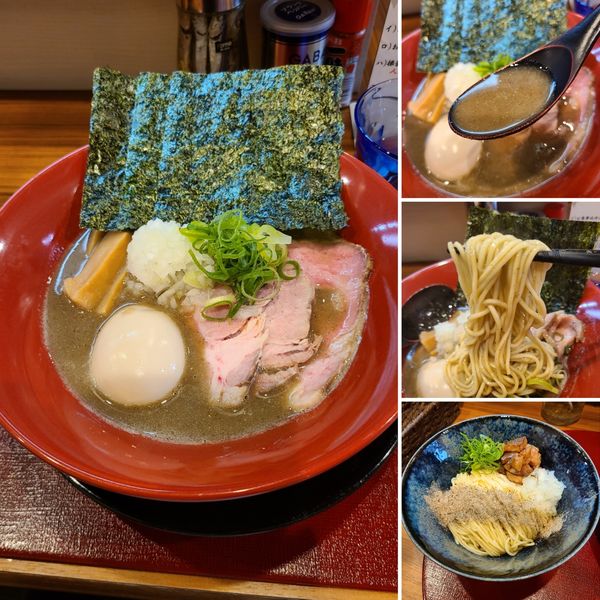 「特製濃厚煮干し中華蕎麦+和え玉」@煮干し中華蕎麦 彩葉にの写真