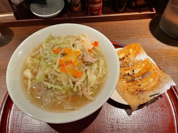 「タンメン大 セット」@餃子とタンメン 天の写真