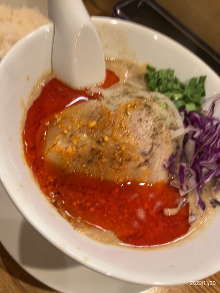 「辛ごま味噌らあ麺セット(1,050円)」@らぁ麺 THE FACTORYの写真