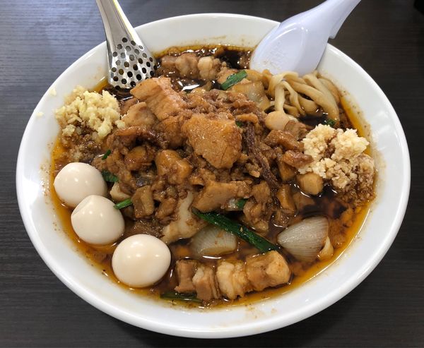 「スタ満ソバ（全部）＋まさお」@元祖スタミナ満点らーめんすず鬼 狭山ヶ丘分店の写真