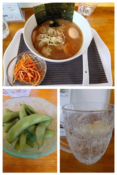「豚骨しょうゆラーメン+ 味玉+辛味ネギ+レモンチューハイ」@麺処 とみやの写真
