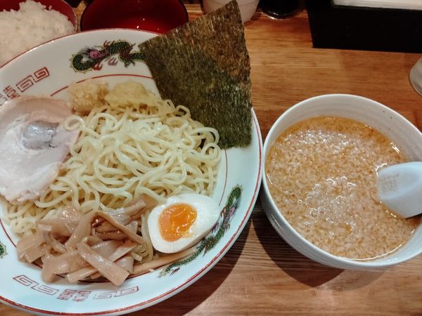 「背脂みそつけ麺＋生卵」@ラーメン すけがわの写真