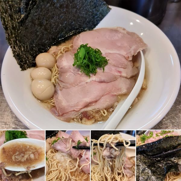 「悶絶背脂ニンニク生姜蕎麦(限定)　1050円」@さんじの写真