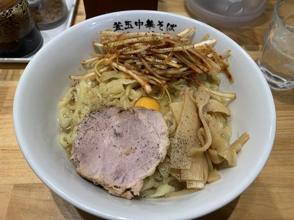 「リッチ&辛ネギ釜玉　大」@釜玉中華そば ナポレオン軒の写真