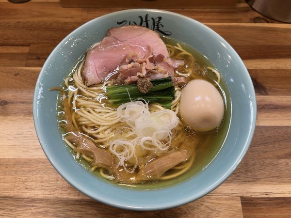「味タマゴシャモ中華そば（中太麺）」@仙臺自家製麺こいけ屋分店 綠栽の写真