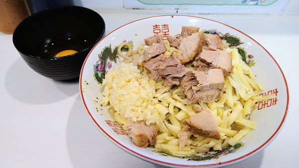 「【限定】F系カルボナーラ(ニンニクマシ)+チーズ・生卵」@ハイパーファットンの写真