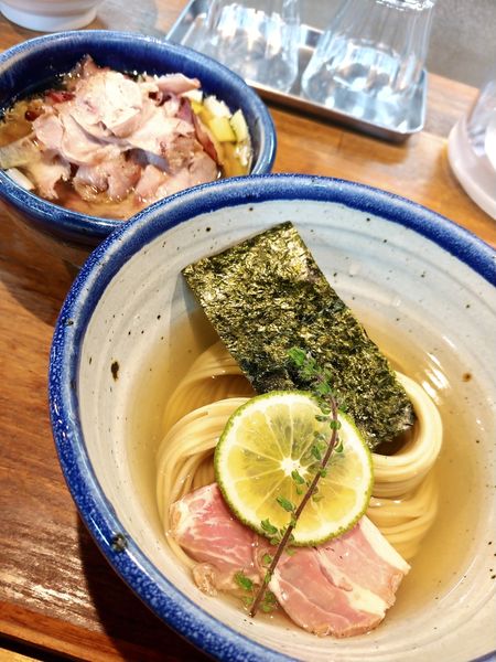 「味玉昆布水つけ麺ちょい肉増し塩」@YOKOKURA STOREHOUSEの写真
