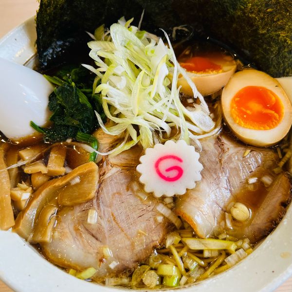 「特製醤油そば&ビール」@らぁ麺 しお喜の写真