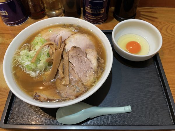 「チャーシューめん ふつう(1060円)+生玉子(50円)」@大勝軒 淵野辺店の写真